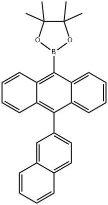 4,4,5,5-テトラメチル-2-[10-(2-ナフチル)アントラセン-9-イル]-1,3,2-ジオキサボロラン 化学構造式