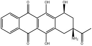 (7S,9S)-9-乙酰基-9-氨基-7,8,9,10-四氢-6,7,11-三羟基-5,12-并四苯醌 结构式