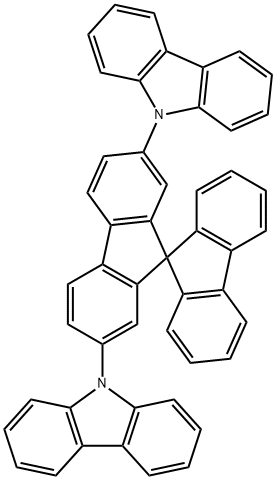 Spiro-2CBP , 2,7-Bis(9-carbazolyl)-9,9-sspirobifluorene Structure