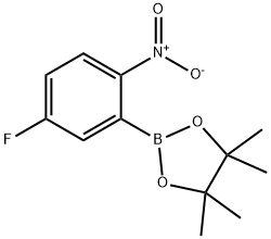 5-Fluoro-2-nitrobenzeneboronic acid pinacol ester, 96% 化学構造式