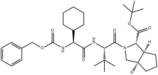 (1S,3aR,6aS)-2-[(2S)-2-[[(2S)-2-Cyclohexyl-2-[[(phenylmethoxy)carbonyl]amino]acetyl]amino]-3,3-dimethyl-1-oxobutyl]octahydrocyclopenta[c]pyrrole-1-carboxylic acid tert-butyl ester Structure