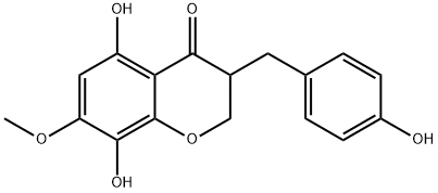 2,3-二氢-5,8-二羟基-3-[(4-羟基苯基)甲基]-7-甲氧基-4H-1-苯并吡喃-4-酮, 93078-83-2, 结构式