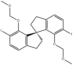 (1R)- 2,2',3,3'-tetrahydro-6,6'-diiodo-7,7'-bis(MethoxyMethoxy)-1,1'-Spirobi[1H-indene] Struktur