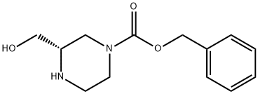 3-(ヒドロキシメチル)ピペラジン-1-カルボン酸(S)-ベンジル 化学構造式