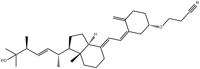 3-[[(1S,3Z)-4-Methylene-3-[(2E)-2-[(1R,3aS,7aR)-octahydro-1-[(1R,3E,4S)-5-hydroxy-1,4,5-triMethyl-2-hexen-1-yl]-7a-Methyl-4H-inden-4-ylidene]ethylidene]cyclohexyl]oxy]propanenitrile Structure