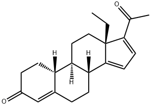 (13S)-Ethyl-18,19-dinorpregna-4,14,16-triene-3,20-dione, 932388-88-0, 结构式