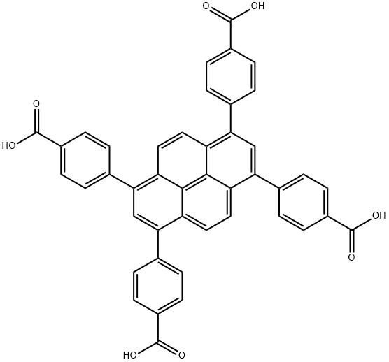 1,3,6,8-テトラキス(4-カルボキシフェニル)ピレン 化学構造式
