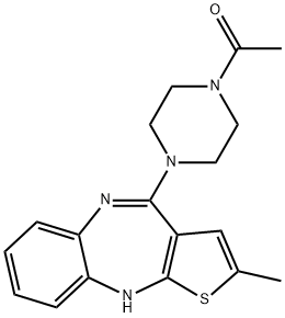 (E)-1-(4-(2-Methyl-10H-benzo[b]thieno[2,3-e][1,4]diazepin-4-yl)piperazin-1-yl)ethanone Structure