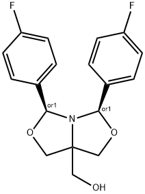 (3R,5S,7AS)-[3,5-二(4-氟苯基)四氢-1H-恶唑并[3,4-C]恶唑-7A-基]甲醇, 935467-97-3, 结构式