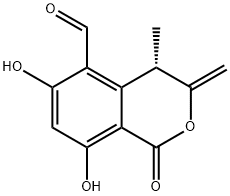 (4S)-3,4-二氢-6,8-二羟基-4-甲基-3-亚甲基-1-氧代-1H-2-苯并吡喃-5-甲醛 结构式