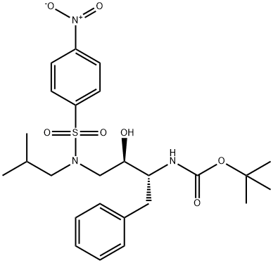 N-[(1R,2R)-2-Hydroxy-3-[(2-Methylpropyl)[(4-nitrophenyl)sulfonyl]aMino]-1-(phenylMethyl)propyl]carbaMic Acid 1,1-DiMethylethyl Ester Structure