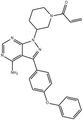 1-[3-[4-氨基-3-(4-苯氧基苯基)-1H-吡唑并[3,4-D]嘧啶-1-基]哌啶-1-基]丙-2-烯-1-酮, 936563-87-0, 结构式
