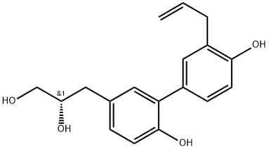 5-(2,3-Dihydroxypropyl)-3'-(2-propenyl)-1,1'-biphenyl-2,4'-diol Struktur