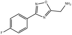 1-[3-(4-フルオロフェニル)-1,2,4-オキサジアゾール-5-イル]メタンアミン 化学構造式