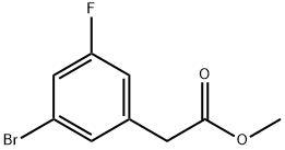 2-(3-ブロモ-5-フルオロフェニル)酢酸メチル 化学構造式