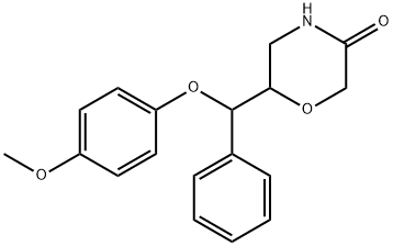6-((4-甲氧基苯氧基)(苯基)甲基)吗啉-3-酮, 93886-36-3, 结构式