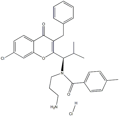 940929-33-9 N-(3-アミノプロピル)-N-[(1R)-1-(3-ベンジル-7-クロロ-4-オキソ-4H-クロメン-2-イル)-2-メチルプロピル]-4-メチルベンズアミド