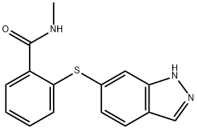 2-(1H-indazol-6-ylthio)-N-Methyl- BenzaMide Structure