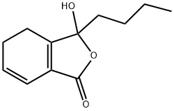 3-ブチル-4,5-ジヒドロ-3-ヒドロキシ-1(3H)-イソベンゾフラノン 化学構造式