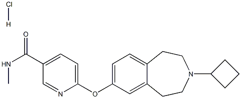 6-[(3-环丁基-2,3,4,5-四氢-1H-3-苯并氮杂卓-7-基)氧基]-N-甲基-3-吡啶甲酰胺盐酸盐 结构式