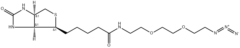 (3AS,4S,6AR)-N-[2-[2-(2-叠氮乙氧基)乙氧基]乙基]六氢-2-氧代-1H-噻吩并[3,4-D]咪唑-4-戊酰胺 结构式