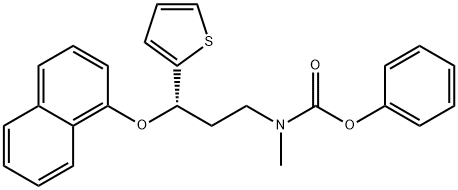 N-メチル-N-[(3S)-3-(1-ナフチルオキシ)-3-(2-チエニル)プロピル]カルバミド酸フェニル 化学構造式