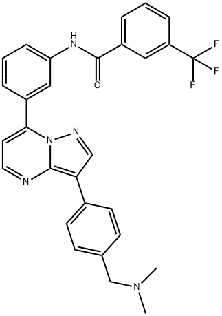 BenzaMide, N-[3-[3-[4-[(diMethylaMino)Methyl]phenyl]pyrazolo[1,5-a]pyriMidin-7-yl]phenyl]-3-(trifluoroMethyl)- Struktur