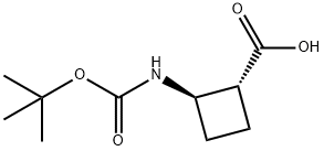 (1R,2R)-2-[[叔丁氧羰基]氨基]环丁烷羧酸,951173-38-9,结构式