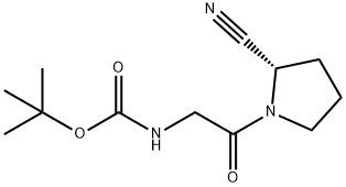(S)-tert-butyl 2-(2-cyanopyrrolidin-1-yl)-2-oxoethylcarbamate 化学構造式