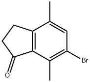 6-溴-4,7-二甲基-2,3-二氢-1H-茚-1-酮 结构式