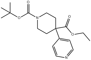 1-tert-Butyl 4-ethyl 4-(pyridin-4-yl)piperidine-1,4-dicarboxylate Structure