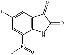 5-フルオロ-7-ニトロ-1H-インドール-2,3-ジオン 化学構造式