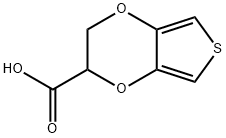 2H,3H-チエノ[3,4-b][1,4]ジオキシン-2-カルボン酸 化学構造式