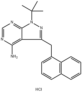 1-(tert-butyl)-3-(naphthalen-1-ylMethyl)-1H-pyrazolo[3,4-d]pyriMidin-4-aMine Struktur
