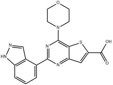 2-(1H-indazol-4-yl)-4-Morpholinothieno[3,2-d]pyriMidine-6-carboxylic acid Struktur