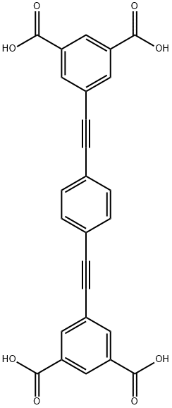 1,3-Benzenedicarboxylic acid, 5,5'-(1,4-phenylenedi-2,1-ethynediyl)bis- 化学構造式