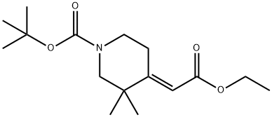 1-Boc-4-(2-ethoxy-2-oxoethylidene)-3,3-diMethylpiperidine, 958026-98-7, 结构式