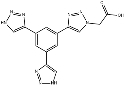 {4-[3,5-Bis-(1-carbonylMethyl-1H-[1,2,3]triazol-4-yl)-phenyl]-[1,2,3]triazol-1-yl}- acetic acid 化学構造式