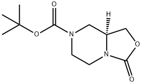 (8aS)-Tetrahydro-3-oxo-3H-oxazolo[3,4-a]pyrazine-7(1H)-carboxylic acid 1,1-dimethylethyl ester Structure