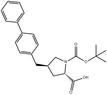 (2S,4R)-4-(biphenyl-4-ylMethyl)-1-(tert-butoxycarbonyl)pyrrolidine-2-carboxylic acid Structure
