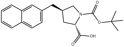 trans-N-Boc-4-(2-naphthylmethyl)-L-proline Structure