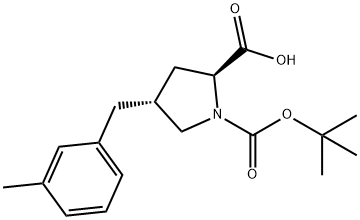 (2S,4R)-1-(tert-butoxycarbonyl)-4-(3-Methylbenzyl)pyrrolidine-2-carboxylic acid Structure