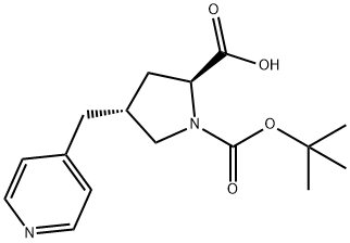 (2S,4R)-1-(tert-butoxycarbonyl)-4-(pyridin-4-ylMethyl)pyrrolidine-2-carboxylic acid Structure