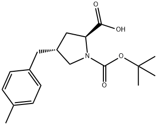 (2S,4R)-1-(tert-butoxycarbonyl)-4-(4-Methylbenzyl)pyrrolidine-2-carboxylic acid Struktur