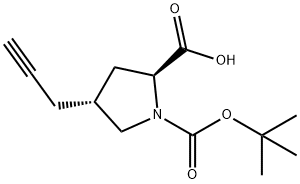 BOC-(R)-4-(2-丙炔基)-L-脯氨酸, 959581-98-7, 结构式
