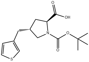 反-BOC-4-(噻吩-3-基甲基)-L-脯氨酸,959582-97-9,结构式