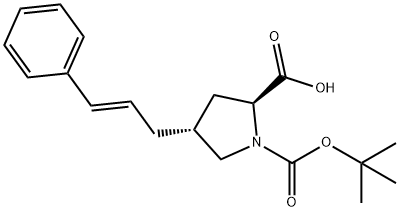 反-BOC-4-(苯丙烯基)-L-脯氨酸, 959584-07-7, 结构式