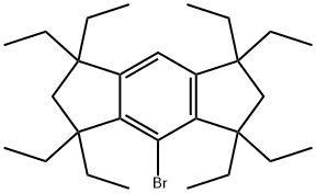 4-ブロモ-1,1,3,3,5,5,7,7-オクタエチル-1,2,3,5,6,7-ヘキサヒドロ-s-インダセン 化学構造式