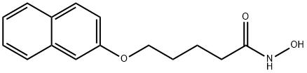 5-(ナフタレン-2-イルオキシ)-ペンタン酸ヒドロキシアミド 化学構造式