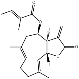 8β-チグロイルオキシコスツノリド 化学構造式